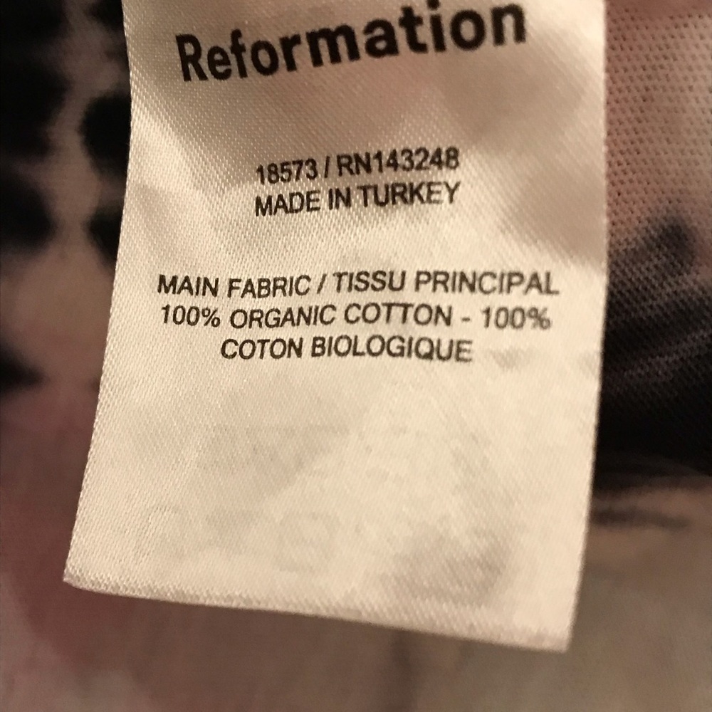 REFORMATION JEANS Long Sleeve Tee Tie-Dye Black White Pink Yellow size Medium - Picture 13 of 14